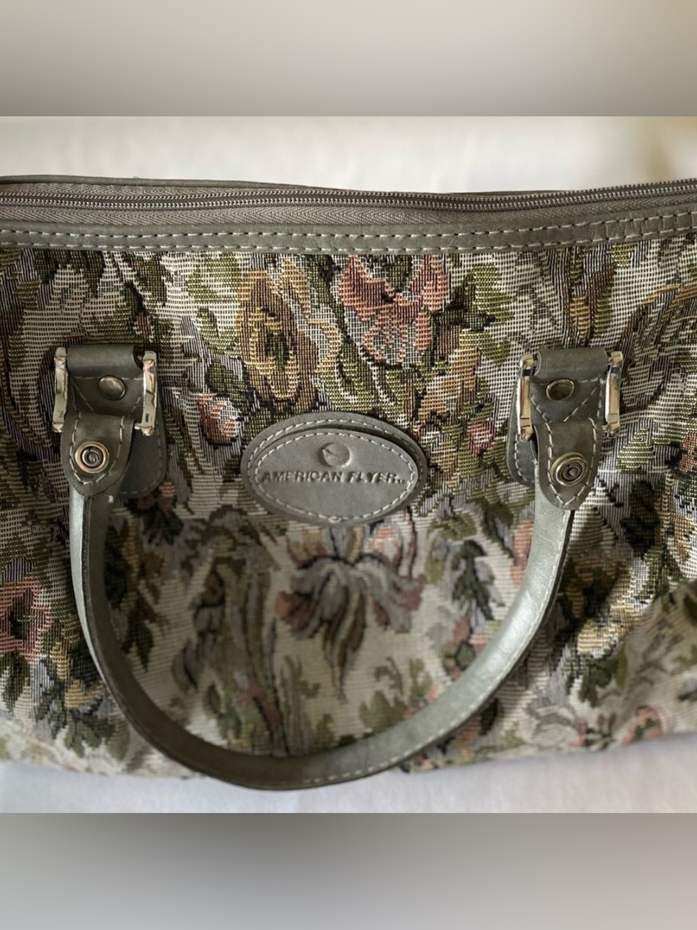 American Flyer Tapestry Tote Shoulder Bag Vintage